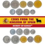 Set of 9 Spain Coins 1, 2, 5, 10, 25, 50, 100, 200, 500 Pesetas 1982-2001 - Imagen 2