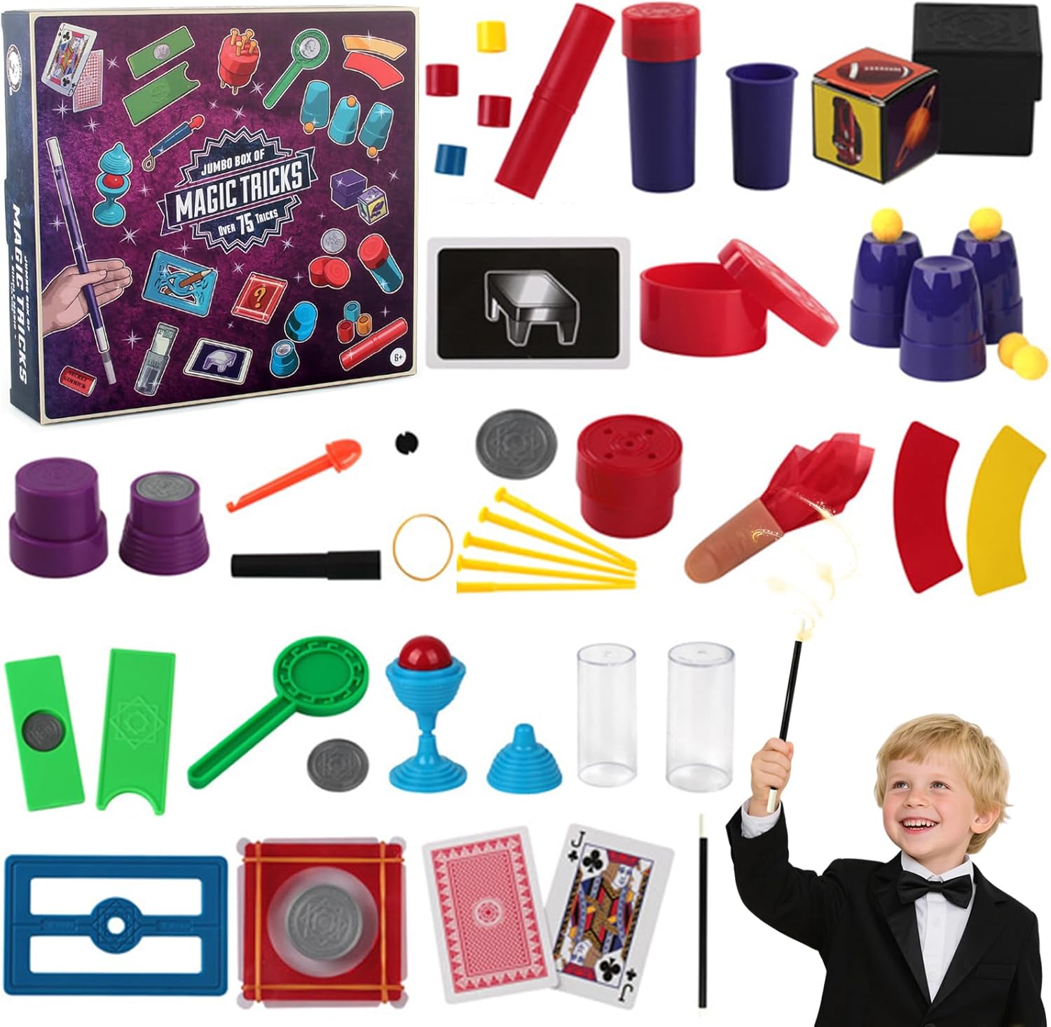 Shinybox Magic Set, 75 Magic Tricks for Kids, Coffret Magie Shinybox Magic Set, 75 Magic Tricks for Kids, Coffret Magie Enfant, Birthday Gifts Kids Pinata, Party Supplies Toys Gift