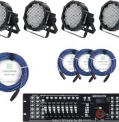 Showlite FLP-144W Set of 4 x + Showlite Master Pro USB + Cable