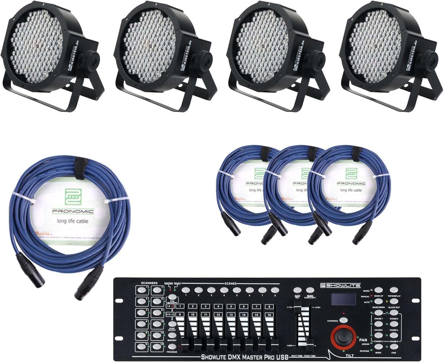 Showlite FLP-144W Set of 4 x + Showlite Master Pro Showlite FLP-144W Set of 4 x + Showlite Master Pro USB + Cable