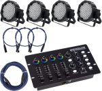 Showlite FLP-144W Spotlights Set of 4, incl. DMX Control + Cable