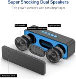 Sonkir Portable Bluetooth Speaker, Wireless Bluetooth 5.0 Speaker with Hi-Fi 3D Stereo Bass, Built-in 1500mAh Battery, 12H Playtime (Blue) - Imagen 2