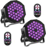 Stage Lights for Party Indoor, RGB LED PAR Lights, DJ Booth Lighting with Remote Control, DMX512 Control, Sound Activated, for Festival, Party, Event, Wedding, Bar,