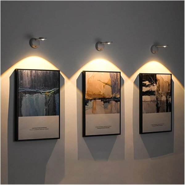 Stage Spotlight, LED, Wireless Picture Light, Rechargeable Motion Sensor Painting Light, Adhesive Lights, 360° Rotation, Di
