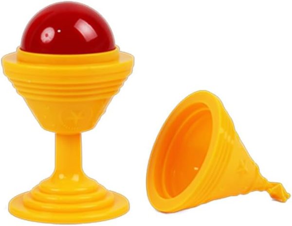 Sun and Moon Glass Magic Trick - Disappearing Egg Illusion PVC Material Magic Magician Accessory 4x11cm