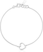 TOUS Sterling Silver Bracelet for Women with Heart Motif, 17.5 cm Long, Elegant and Sophisticated, Silhouette Collection - Imagen 2