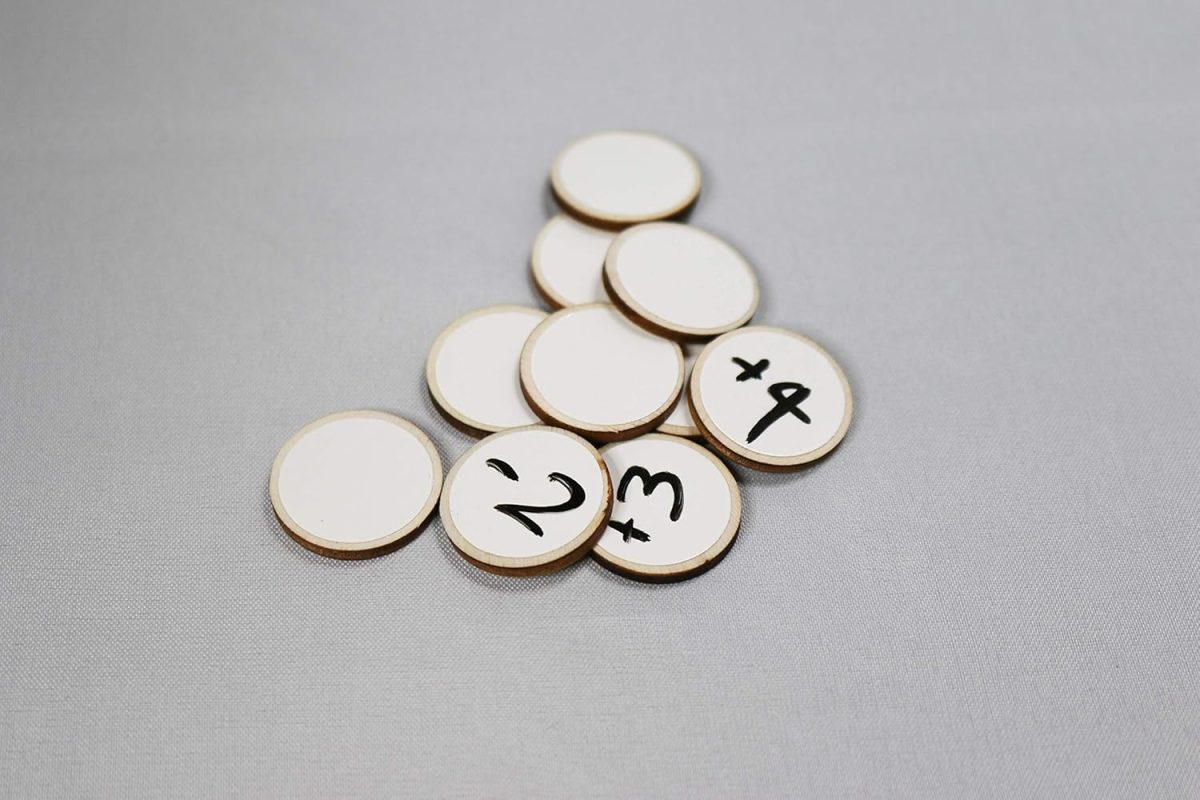Tarjetas de madera de borrado en seco, fichas de 1 pulgada, reutilizables, paquete de 20