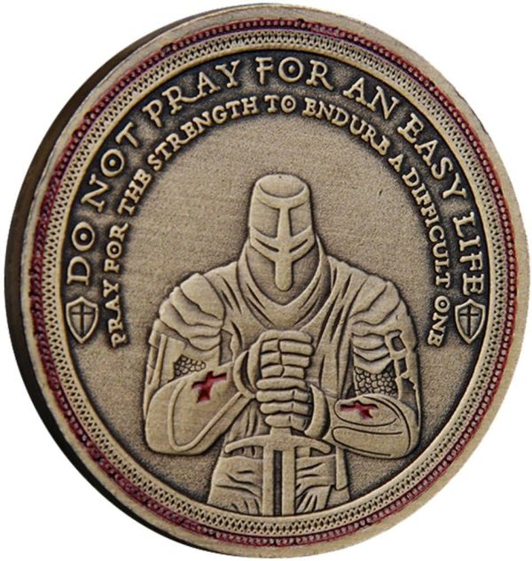 Templar Knight Coin, Cross Challenge Coin, Vintage Commemorative Coin, Ancient Collectible Coin for Home Decor