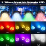 U`King 14 x 15 W Waterproof LED Pair IP65, RGBW 200 W Spotlights Outdoor Stage Lights D MX 4/9CH Strobe Effect for Discotheques Parties Weddings Bar Performances in Rainy Days Swimming Pool - Imagen 2