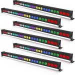 UKing LED Wall Wash Stage Light 24 x 3W RGB LED Stage Lights dmx 512 Strobe Lighting for DJ Disco Stage Spotlights, 6 PCS (No Remote Control)
