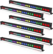 UKing LED Wall Wash Stage Light 24 x 3W RGB LED Stage Lights dmx 512 Strobe Lighting for DJ Disco Stage Spotlights, 6 PCS (No Remote Control)