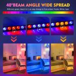 UKing LED Wall Wash Stage Light 24 x 3W RGB LED Stage Lights dmx 512 Strobe Lighting for DJ Disco Stage Spotlights, 6 PCS (No Remote Control) - Imagen 2
