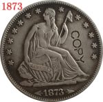 USA 1873 P CC S Sitting Freedom Half Dollar Copy Coins Gift Souvenir Collection Commemorative coin-1873 - Imagen 2