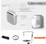 Voice Amplifier, Rechargeable PA System, 2200 mAh, Rechargeable Microphone for Teachers, Tour Guides, Portable Speaker with Microphone, Headphones and Waist-Black - Imagen 2