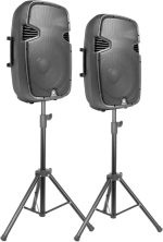 Vonyx PSS302 PA System Complete Set Speakers with Mixer, Sound System, 300 W, PA Speaker Set with Microphone and Tripods, Bluetooth, USB, SD, Remote Control, DJ, Singer, Conference - Imagen 2