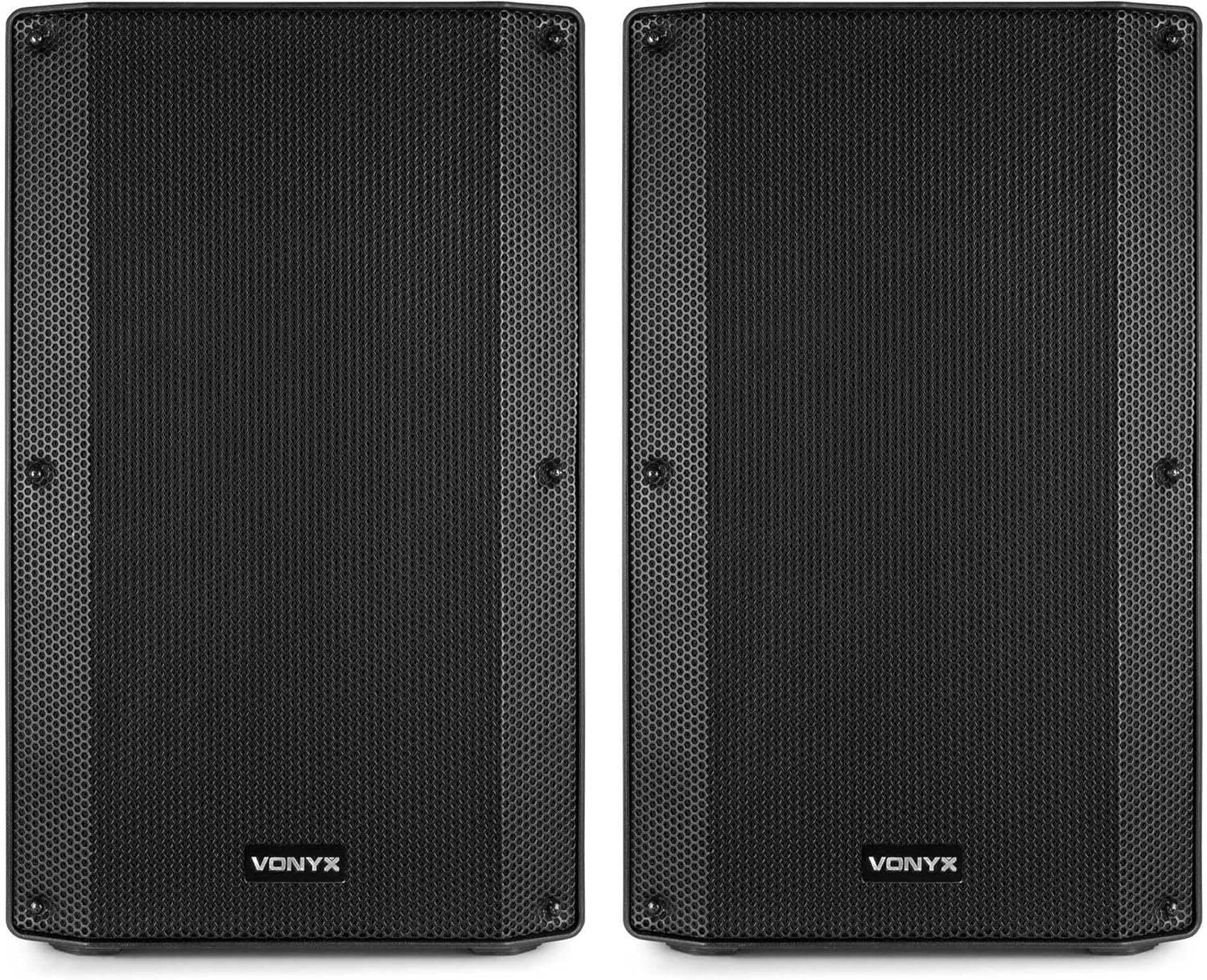 Vonyx VSA15P - Set of 15" and 2000W Total Passive Vonyx VSA15P - Set of 15" and 2000W Total Passive Speakers, ABS Housing with Wheels and Handles, Powerful and Versatile Sound Ideal for DJ, Events, Music and Live Voice