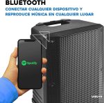 Vonyx VSA700 – Portable Speaker 15 Inches and 1000 W with Battery, 2 Wireless Handheld Microphones, Bluetooth 5.0, MP3, Built-in Amplifier, Ideal Presentations, Conferences, Musicians, DJ - Imagen 2