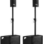 Vonyx VX1050BT Active Sound System 2.2 with Dual Subwoofer, 1150 W, Bluetooth, MP3, USB/SD, AUX, Microphone, Trolley Type and Cables | Ideal Triphonic Equipment for Parties and Mobile Events