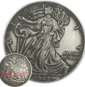 Walking Liberty ​ Old Coin-1942 US Hobo Nickel Half Dollar Morgan Dollar Coin - American Commemorative Coin Gift for Dad/Friend/Husband Future Experience