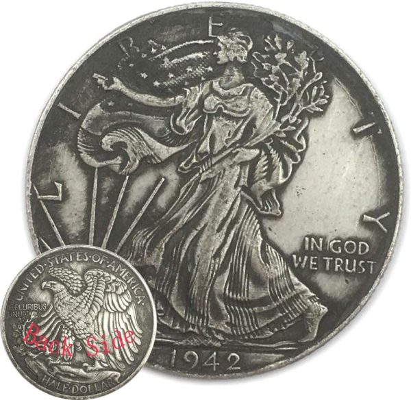 Walking Liberty ​ Old Coin-1942 US Hobo Nickel Half Dollar Morgan Dollar Coin - American Commemorative Coin Gift for Dad/Friend/Husband Future Experience