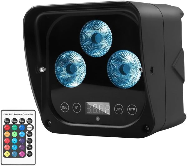 Waterproof Wireless Stage Lights for Indoor Parties, RGBW LED Par Lights for DJ Booth, Vertical Lighting with Remote Control and APP, DMX512 Control
