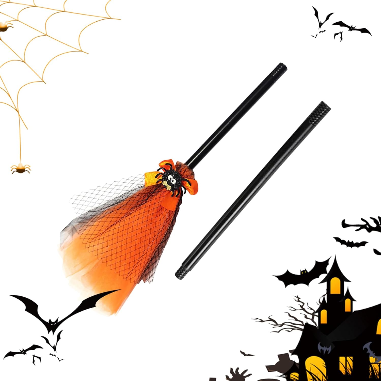 Witch Broom for Toddlers, Halloween Costume Accessories Witch Broom - Witch Broom for Toddlers, Halloween Costume Accessories Witch Broom - Imitation Game Accessories for Children's Parties Birthday Carnival Haunted House
