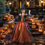 Witch Costume for Girls,Witch Costume for Girls,Sleeveless Tutu Witch Costume for Halloween | Fairytale Cosplay Costume, Trick or Treat Outfit for Girls, Boys and Toddlers - Imagen 2