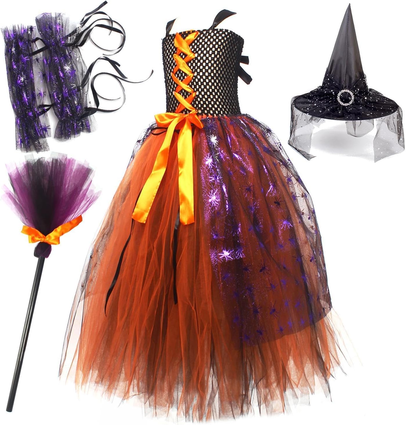Witch Costume for Girls,Witch Costume for Girls,Sleeveless Tutu Witch Costume Witch Costume for Girls,Witch Costume for Girls,Sleeveless Tutu Witch Costume for Halloween | Fairytale Cosplay Costume, Trick or Treat Outfit for Girls, Boys and Toddlers