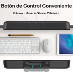 ZETIY Speaker Monitor for PC, USB Speakers with 3D Surround Stereo, Portable Mini Soundbar for Laptop, Desktop Computer - Plug and Play(Black) - Imagen 2