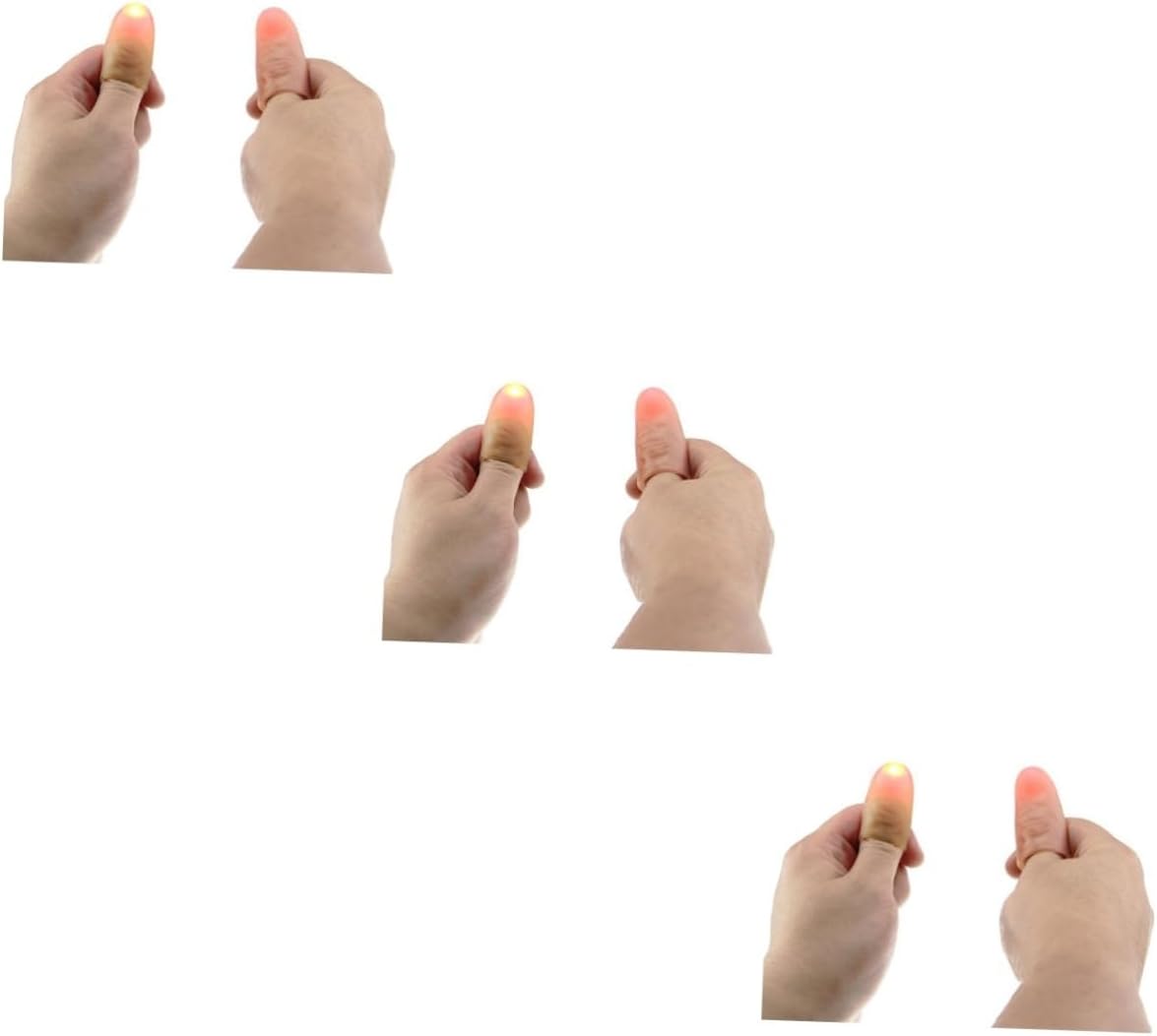 ibasenice 3piezas Luces Mágicas para Dedos Lámpara De Pulgar Brillante ibasenice 3piezas Luces Mágicas para Dedos Lámpara De Pulgar Brillante y para Fiestas para Espectáculos y Entretenimiento Infantil