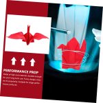 ibasenice Grulla De Papel Mágica Accesorios De Actuaciones Grulla con Truco De Origamagia Juguetes con Truco De Grulla De Papel Juguetes para Fiestas Niño Romántico Paño Bufanda De Seda - Imagen 2