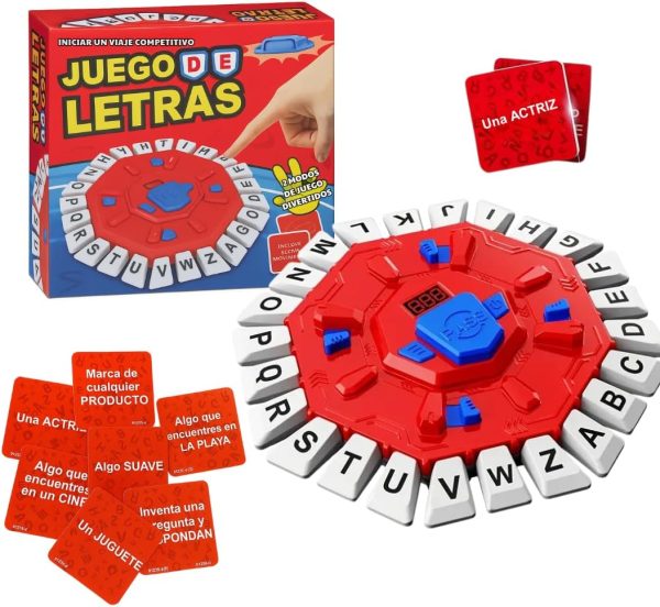¡BASTA! Board Game in Spanish, Octogonal Design with 24 Letters, Electronic Version of the Classic Word Game, Includes 35 Cards with 140 Categories, Ideal for Children and Adults